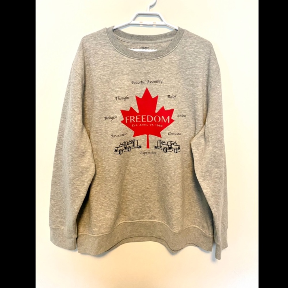 Custom Designed long sleeve sweatshirt, size XL, colour Grey